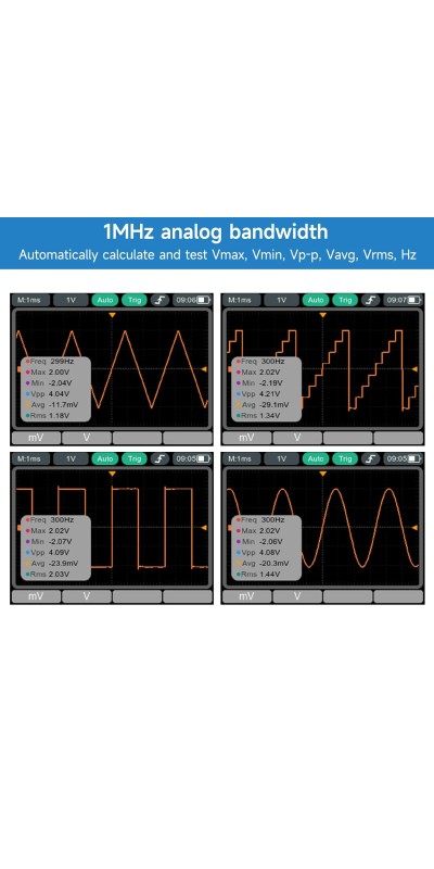 2 Channels, 70MHz Bandwidth, 250MSa/s Sampling Rate, 20000 Counts, 3 in 1 Portable Digital Automotive Oscilloscope, Voltage, Current, Capacitor HDS272S