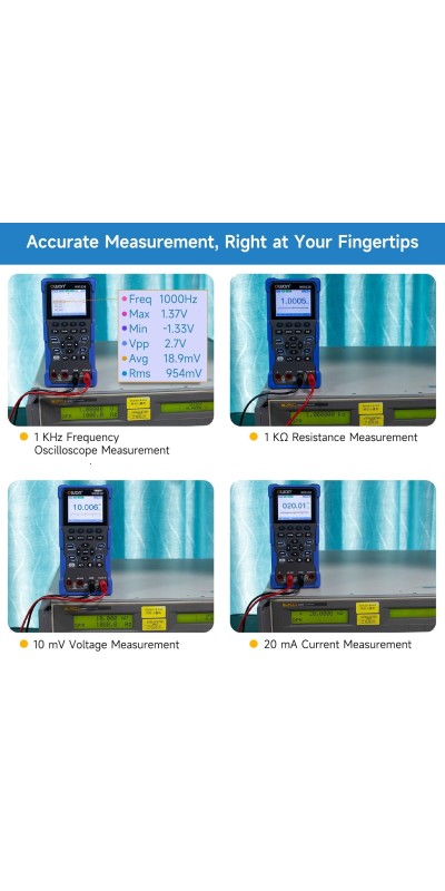 2 Channels, 70MHz Bandwidth, 250MSa/s Sampling Rate, 20000 Counts, 3 in 1 Portable Digital Automotive Oscilloscope, Voltage, Current, Capacitor HDS272S