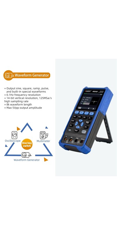 2 Channels, 70MHz Bandwidth, 250MSa/s Sampling Rate, 20000 Counts, 3 in 1 Portable Digital Automotive Oscilloscope, Voltage, Current, Capacitor HDS272S