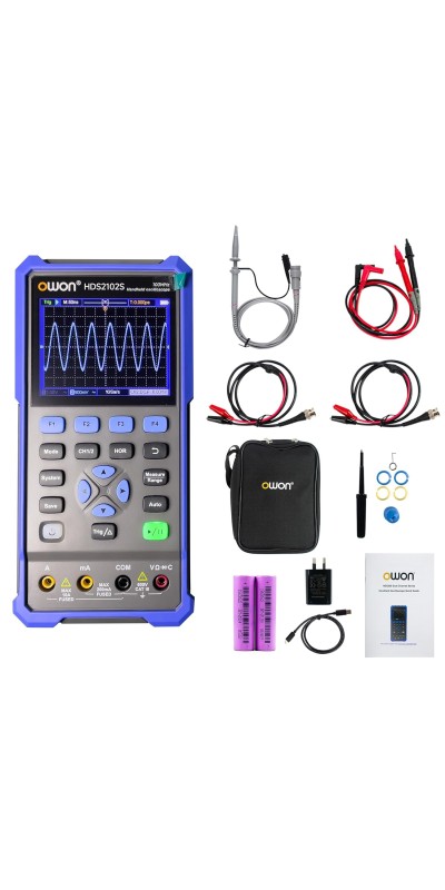 2 Channels, 70MHz Bandwidth, 250MSa/s Sampling Rate, 20000 Counts, 3 in 1 Portable Digital Automotive Oscilloscope, Voltage, Current, Capacitor HDS272S