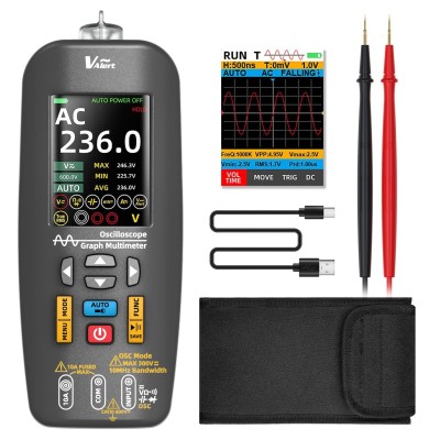 Digital Oscilloscope Multimeter, 10MHz Bandwidth with 48MSa/s Sampling Rate, Capacitance Diode Amp Ohm Continuity DC AC Voltage Tester