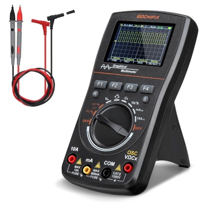Oscilloscope Multimeter, GOCHIFIX 2 in 1 Portable Digital Oscilloscope Multimeter 10Mhz Bandwidth, 50MSa/s Sampling Rate, 6000 Counts, Automotive Multimeter Oscilloscope
