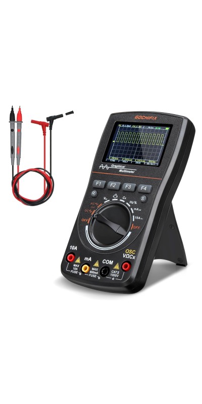 Oscilloscope Multimeter, GOCHIFIX 2 in 1 Portable Digital Oscilloscope Multimeter 10Mhz Bandwidth, 50MSa/s Sampling Rate, 6000 Counts, Automotive Multimeter Oscilloscope