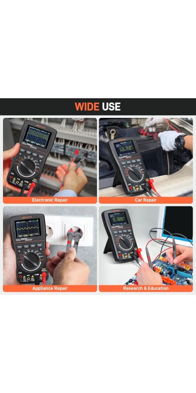 Oscilloscope Multimeter, GOCHIFIX 2 in 1 Portable Digital Oscilloscope Multimeter 10Mhz Bandwidth, 50MSa/s Sampling Rate, 6000 Counts, Automotive Multimeter Oscilloscope