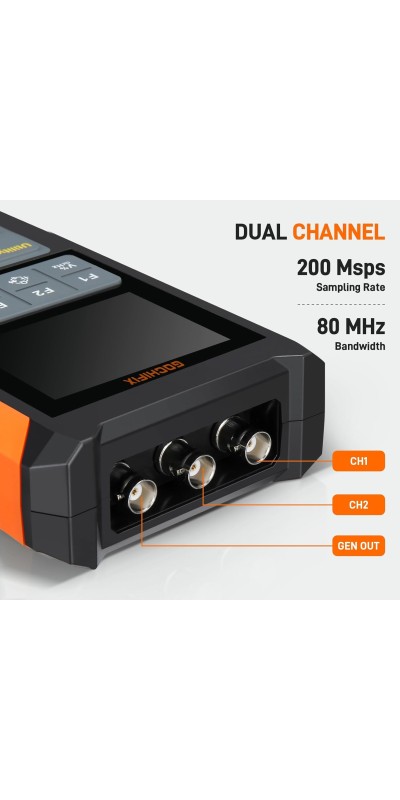 Oscilloscope Multimeter, GOCHIFIX 2 in 1 Portable Digital Oscilloscope Multimeter 10Mhz Bandwidth, 50MSa/s Sampling Rate, 6000 Counts, Automotive Multimeter Oscilloscope