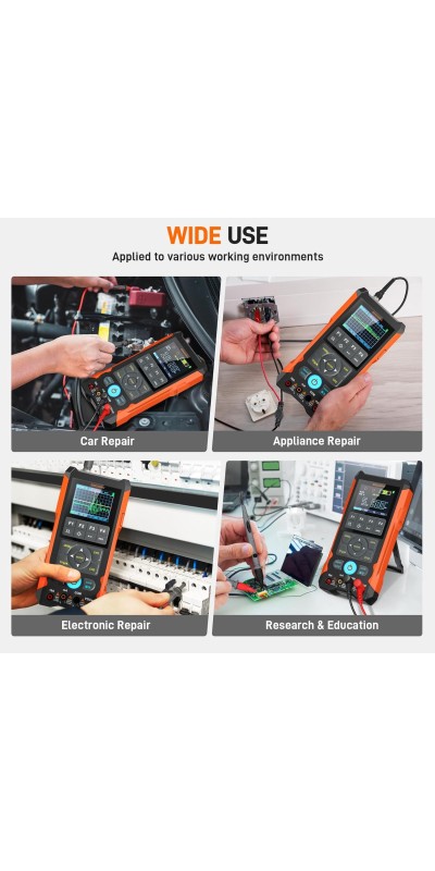 Oscilloscope Multimeter, GOCHIFIX 2 in 1 Portable Digital Oscilloscope Multimeter 10Mhz Bandwidth, 50MSa/s Sampling Rate, 6000 Counts, Automotive Multimeter Oscilloscope