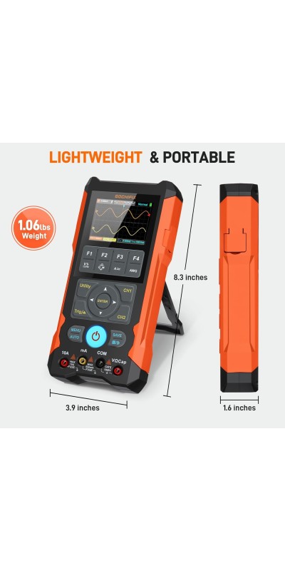 Oscilloscope Multimeter, GOCHIFIX 2 in 1 Portable Digital Oscilloscope Multimeter 10Mhz Bandwidth, 50MSa/s Sampling Rate, 6000 Counts, Automotive Multimeter Oscilloscope