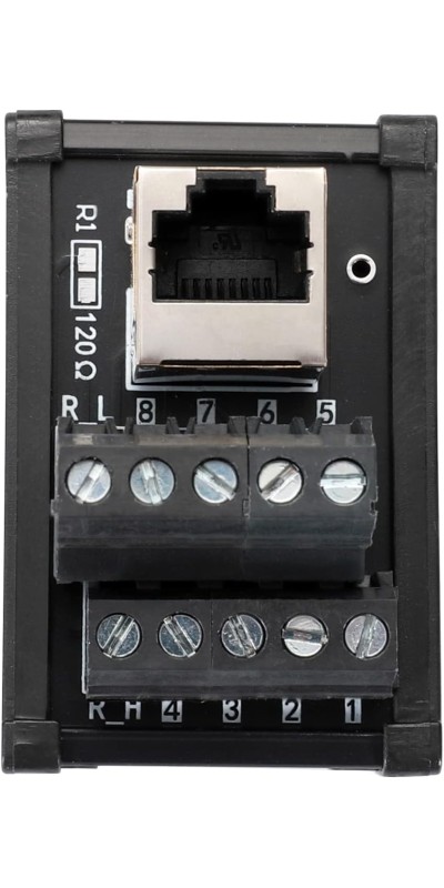 RJ45 8P8C DIN Rail Mount Ethernet Connector Distribution Breakout Board, Three Way RJ45 Vertical Jack Terminal Block Connector with 120Ohm Terminal Resistor