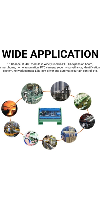 16 Input 16 Output Expansion Board RS485 16 Channel Remote Control Switch Module DC 6.5 to 30V PLC IO Module for Smart Home