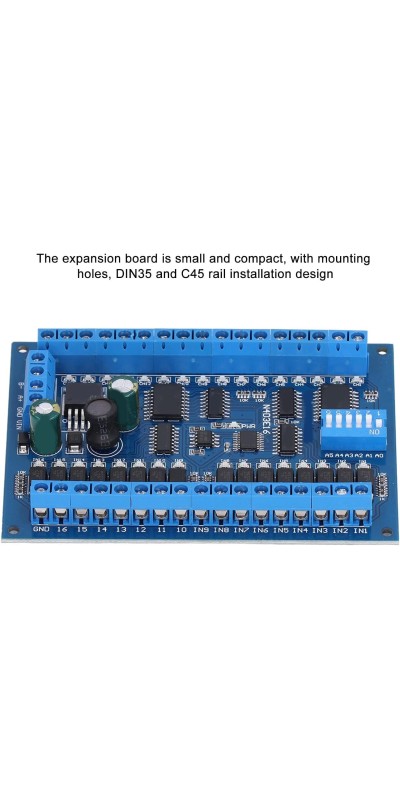 16 Input 16 Output Expansion Board RS485 16 Channel Remote Control Switch Module DC 6.5 to 30V PLC IO Module for Smart Home