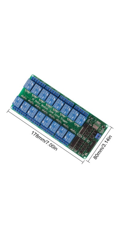 5V 16-Channel Relay Interface Board Module Optocoupler LED LM2576 Power for Arduino DIY Kit PiC ARM AVR (2pcs)