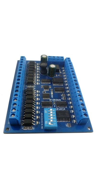 DC 12V 24V 16 Input 16 Output RS485 Remote Control Switch PLC IO Expansion Board 03 06 16 Modbus RTU Module (no Shell)