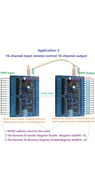 DC 12V 24V 16 Input 16 Output RS485 Remote Control Switch PLC IO Expansion Board 03 06 16 Modbus RTU Module (no Shell)