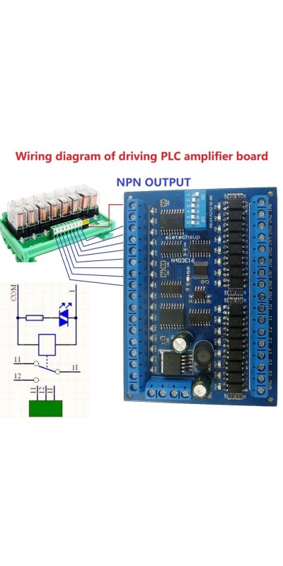 DC 12V 24V 16 Input 16 Output RS485 Remote Control Switch PLC IO Expansion Board 03 06 16 Modbus RTU Module (no Shell)