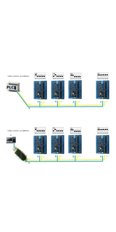 DC 12V 24V 16 Input 16 Output RS485 Remote Control Switch PLC IO Expansion Board 03 06 16 Modbus RTU Module (no Shell)