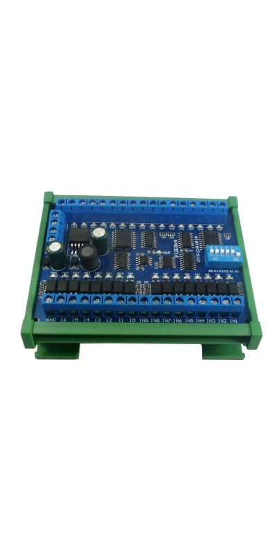 DC 12V 24V 16 Input 16 Output RS485 Remote Control Switch PLC IO Expansion Board 03 06 16 Modbus RTU Module (no Shell)