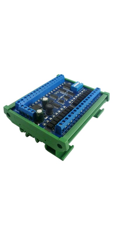 DC 12V 24V 16 Input 16 Output RS485 Remote Control Switch PLC IO Expansion Board 03 06 16 Modbus RTU Module (no Shell)