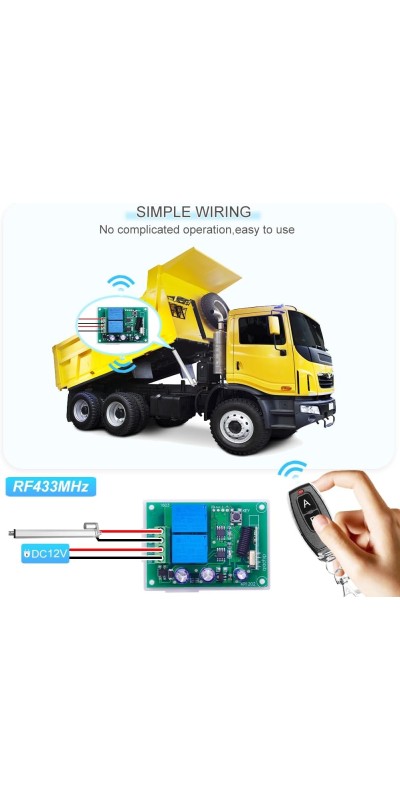 QIACHIP Universal 12V 4CH Wireless Relay Remote Module Switch RF 433Mhz with Remote Control Key Fob 2 Transmitters 1 Receiver for Light Garage Door Electric Gate,Momentary Toggle Latched(KR1204)