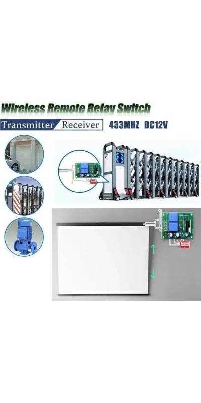 QIACHIP Universal 12V 4CH Wireless Relay Remote Module Switch RF 433Mhz with Remote Control Key Fob 2 Transmitters 1 Receiver for Light Garage Door Electric Gate,Momentary Toggle Latched(KR1204)