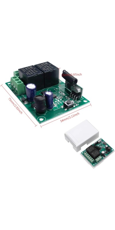QIACHIP Universal 12V 4CH Wireless Relay Remote Module Switch RF 433Mhz with Remote Control Key Fob 2 Transmitters 1 Receiver for Light Garage Door Electric Gate,Momentary Toggle Latched(KR1204)