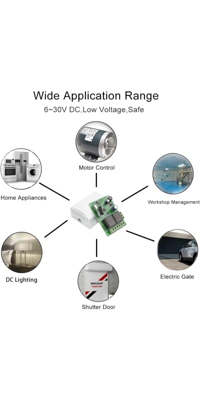 QIACHIP Universal 12V 4CH Wireless Relay Remote Module Switch RF 433Mhz with Remote Control Key Fob 2 Transmitters 1 Receiver for Light Garage Door Electric Gate,Momentary Toggle Latched(KR1204)