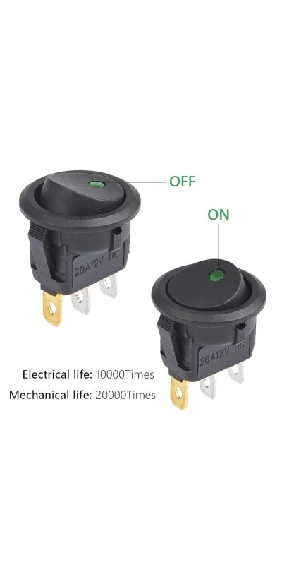 5pcs Rocker Switch, Circuit Switch 2 Pin Snap-in On/Off Position Snap Boat Rocker Switch 12V/110V/250V OT8G