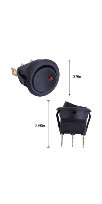 5pcs Rocker Switch, Circuit Switch 2 Pin Snap-in On/Off Position Snap Boat Rocker Switch 12V/110V/250V OT8G