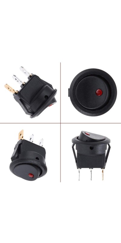 5pcs Rocker Switch, Circuit Switch 2 Pin Snap-in On/Off Position Snap Boat Rocker Switch 12V/110V/250V OT8G
