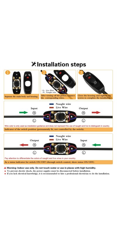 5 Pcs Inline Switch, Cord Appliance Black Switch, Button ON Off for Lamp, Rated 2A 250V, Replacement Repair for Control LED Electrical Line Extension Cable Wire Plug Desk Table Light Wiring