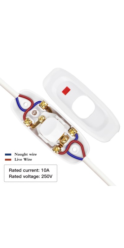 5 Pcs Inline Switch, Cord Appliance Black Switch, Button ON Off for Lamp, Rated 2A 250V, Replacement Repair for Control LED Electrical Line Extension Cable Wire Plug Desk Table Light Wiring