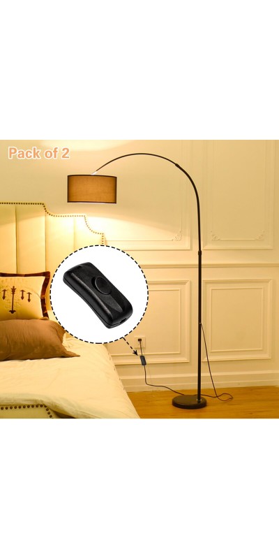 5 Pcs Inline Switch, Cord Appliance Black Switch, Button ON Off for Lamp, Rated 2A 250V, Replacement Repair for Control LED Electrical Line Extension Cable Wire Plug Desk Table Light Wiring