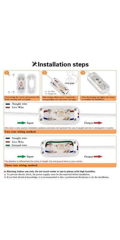 Inline Switch 2 Pcs, Clear Lamp Cord Button in Line Switch, Rated 6A 250V ON Off Electrical Wire Appliance Rocker Switches, Repair Replacement Control Power Cable Plug Desk Table Light Parts