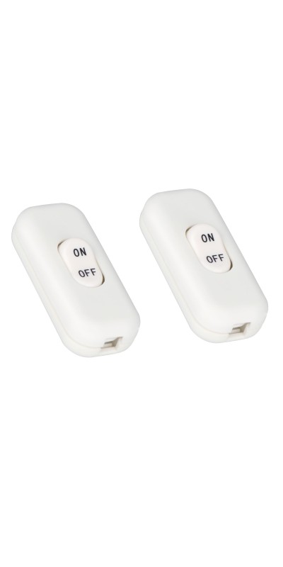 Inline Switch 2 Pcs, Clear Lamp Cord Button in Line Switch, Rated 6A 250V ON Off Electrical Wire Appliance Rocker Switches, Repair Replacement Control Power Cable Plug Desk Table Light Parts
