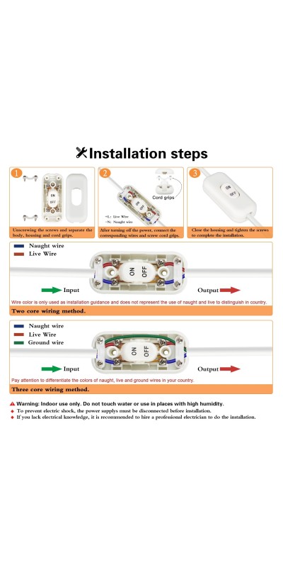 Inline Switch 2 Pcs, Clear Lamp Cord Button in Line Switch, Rated 6A 250V ON Off Electrical Wire Appliance Rocker Switches, Repair Replacement Control Power Cable Plug Desk Table Light Parts