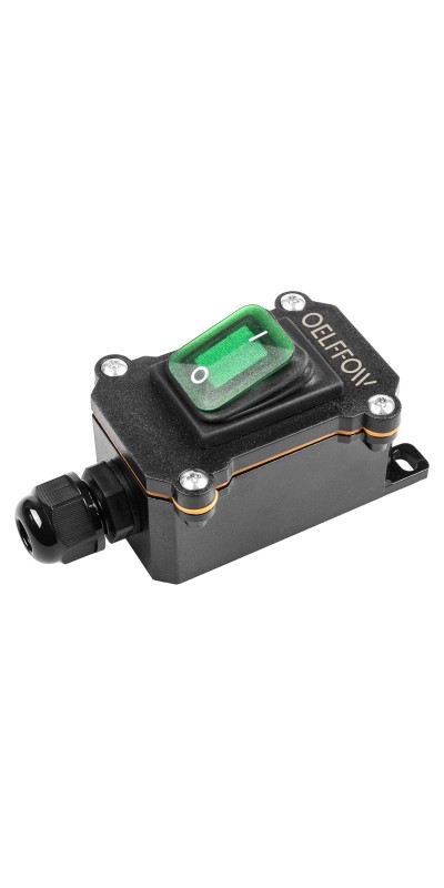 Waterproof On Off Toggle Switch Double Switch/Outlet with Red Light Rocker Button Inline Cord Switch DPST AC/DC 20A-125V,16A-250V,30A-24V,35A-12V, IP66