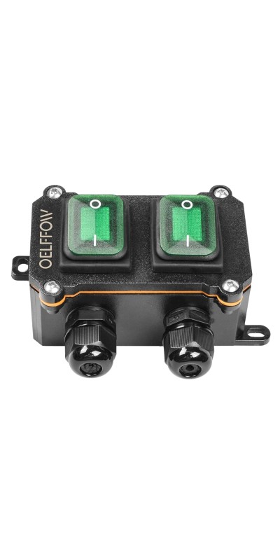 Waterproof On Off Toggle Switch Double Switch/Outlet with Red Light Rocker Button Inline Cord Switch DPST AC/DC 20A-125V,16A-250V,30A-24V,35A-12V, IP66