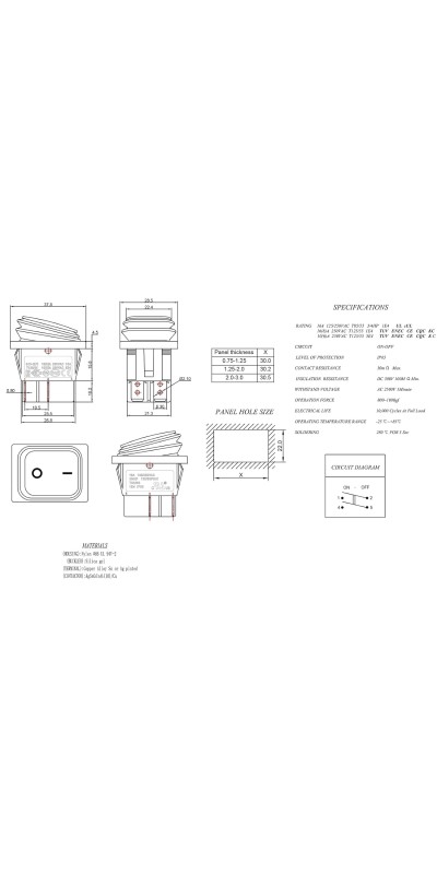 2Pcs AC 16A/250V 20A/125V 2 Position ON/Off Waterproof Boat Rocker Switch with Green Indicator Light