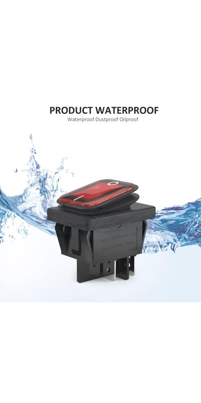 2Pcs AC 16A/250V 20A/125V 2 Position ON/Off Waterproof Boat Rocker Switch with Green Indicator Light