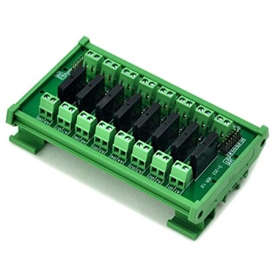 DIN Rail Mount DC5V 8 Channels DC-AC 2Amp G3MB-202P Solid State Relay SSR Module Board.