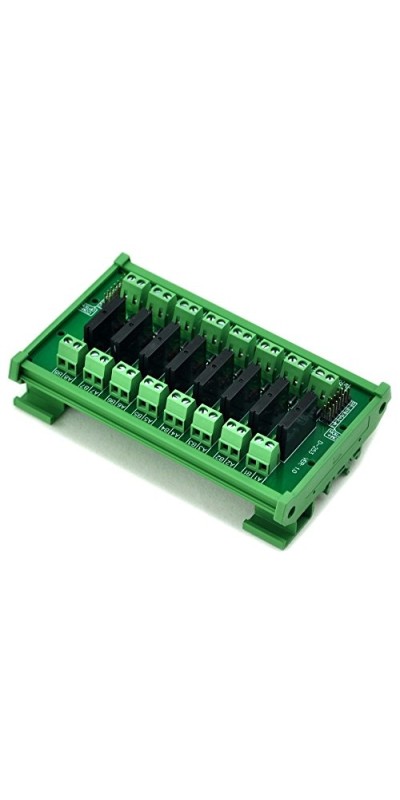 DIN Rail Mount DC5V 8 Channels DC-AC 2Amp G3MB-202P Solid State Relay SSR Module Board.