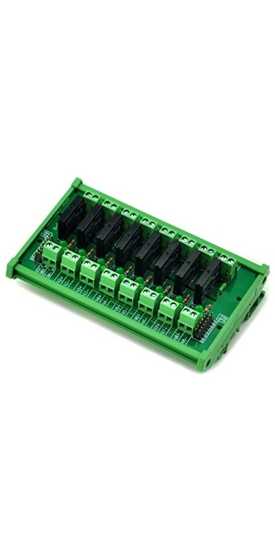 DIN Rail Mount DC5V 8 Channels DC-AC 2Amp G3MB-202P Solid State Relay SSR Module Board.