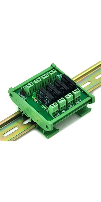 DIN Rail Mount DC5V 8 Channels DC-AC 2Amp G3MB-202P Solid State Relay SSR Module Board.
