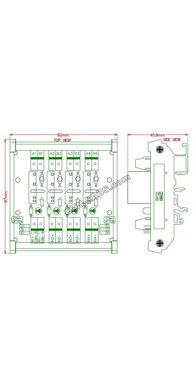 DIN Rail Mount DC5V 8 Channels DC-AC 2Amp G3MB-202P Solid State Relay SSR Module Board.