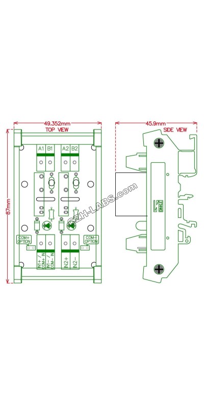 DIN Rail Mount DC5V 8 Channels DC-AC 2Amp G3MB-202P Solid State Relay SSR Module Board.