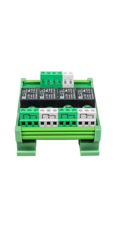 Relay Board, Relay Module 4 Channel 1 SPDT DIN Rail Mount 24V DC/AC, Interface Board(FY-T734C-D24)