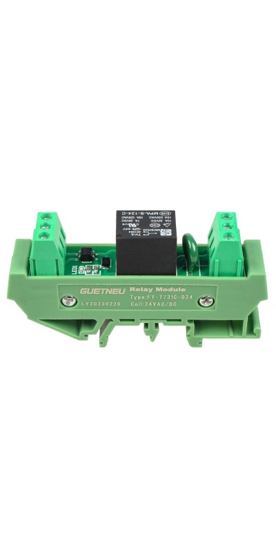 Relay Board, Relay Module 4 Channel 1 SPDT DIN Rail Mount 24V DC/AC, Interface Board(FY-T734C-D24)