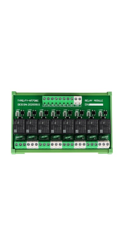Relay Board, Relay Module 4 Channel 1 SPDT DIN Rail Mount 24V DC/AC, Interface Board(FY-T734C-D24)