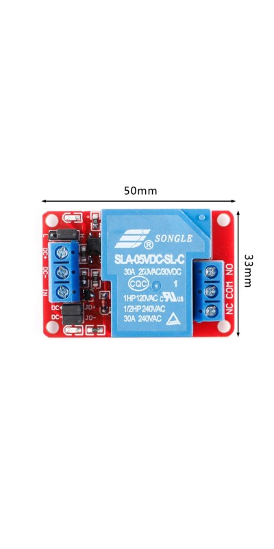24V 30A Relay Module, 1 Channel, Optocoupler Isolation, High/Low Trigger for Automation Control