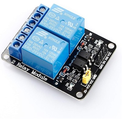 2 Channel DC 5V Relay Module with Optocoupler Low Level Trigger Expansion Board Compatible with Arduino R3 MEGA 2560 1280 DSP ARM PIC AVR STM32 Raspberry Pi
