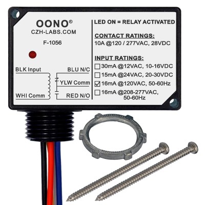 10Amp Power Relay Module, Plastic Enclosure and Pre-Wired (AC 120V)